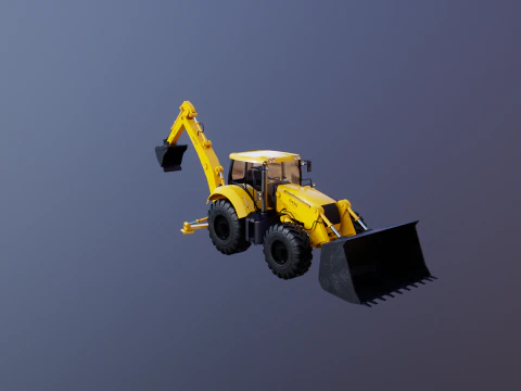Backhoe Loader Besar Generik Model 3D