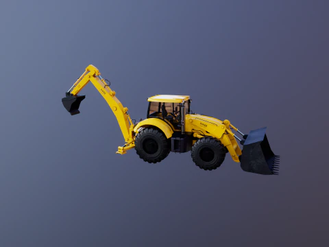 Backhoe Loader Besar Generik Model 3D
