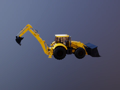 Backhoe Loader Besar Generik Model 3D