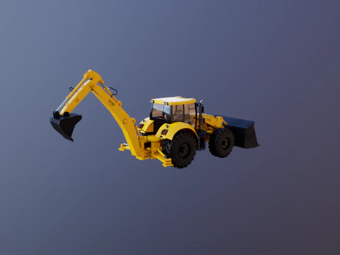 Backhoe Loader Besar Generik Model 3D
