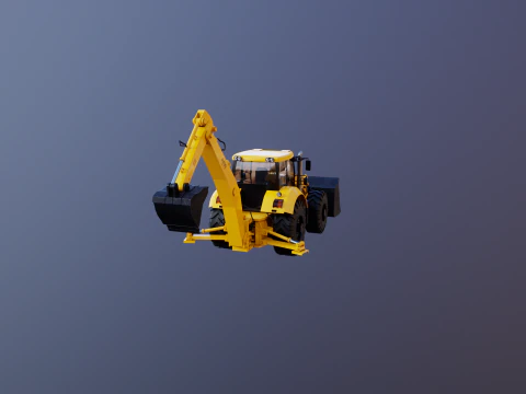 Backhoe Loader Besar Generik Model 3D