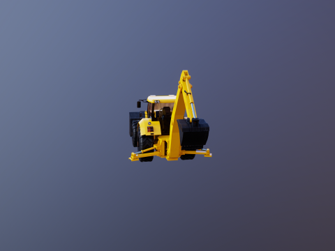 Backhoe Loader Besar Generik Model 3D