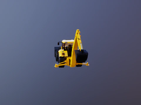 Backhoe Loader Besar Generik Model 3D
