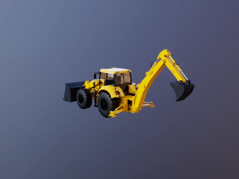 Backhoe Loader Besar Generik Model 3D