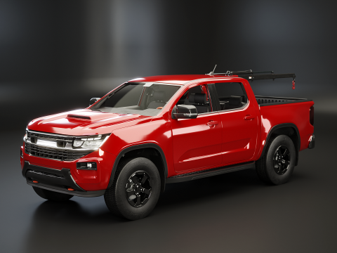 Camioncino generico con piccola gru Modello 3D