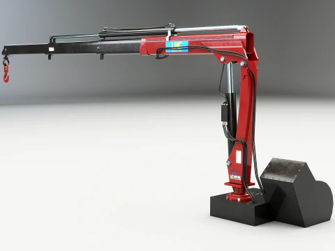 Generic Pickup Truck with Small Crane 3D Model
