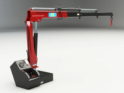 Generic Pickup Truck with Small Crane 3D Model