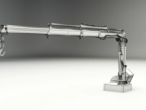 Generic Pickup Truck with Small Crane 3D Model