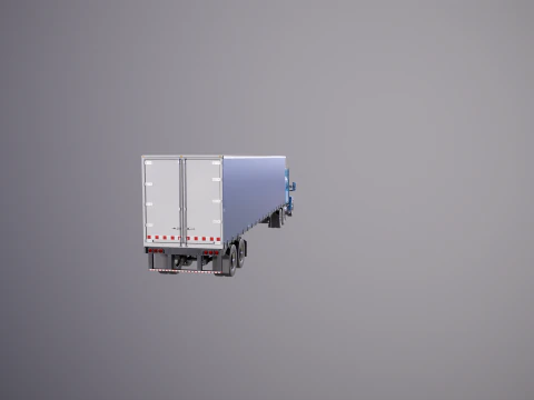 Generic Semi Truck Sleeper Cab with Curtain Trailer 3D Model