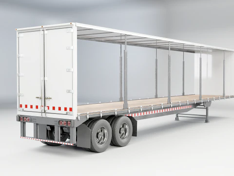 US Curtain Trailer 3D Model