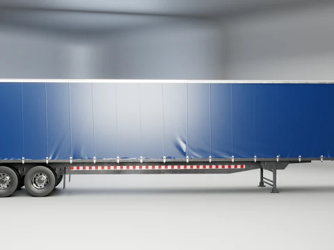 US Curtain Trailer 3D Model