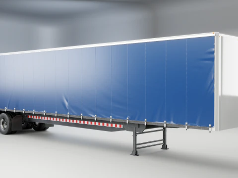 US Curtain Trailer 3D Model