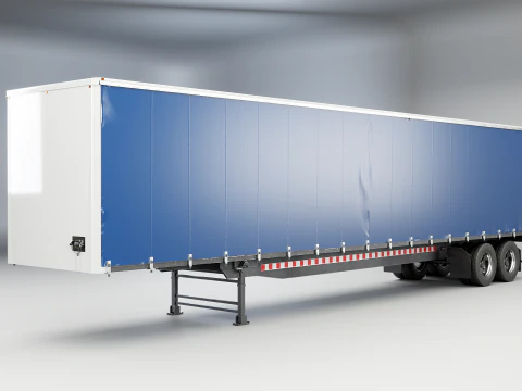 US Curtain Trailer 3D Model