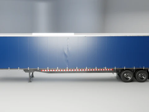 US Curtain Trailer 3D Model