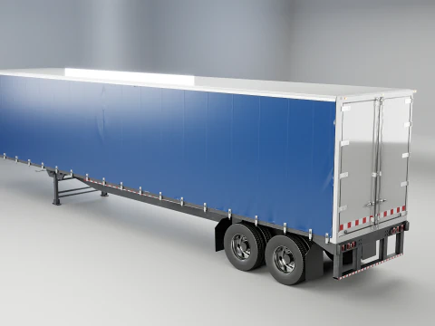 US Curtain Trailer 3D Model