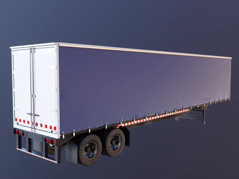 US Curtain Trailer 3D Model
