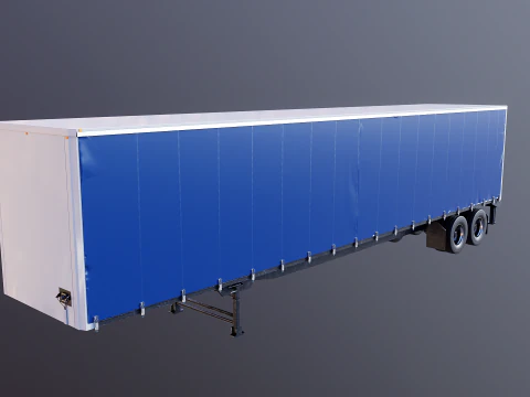 US Curtain Trailer 3D Model