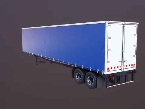 US Curtain Trailer 3D Model