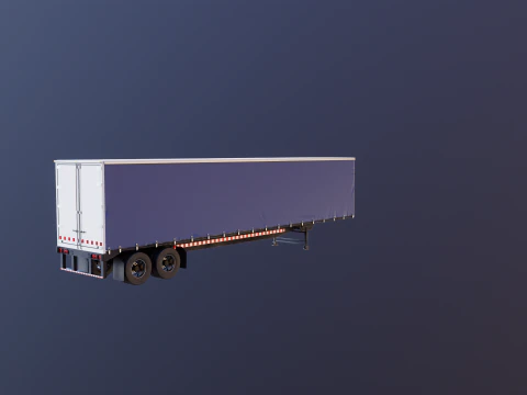 US Curtain Trailer 3D Model