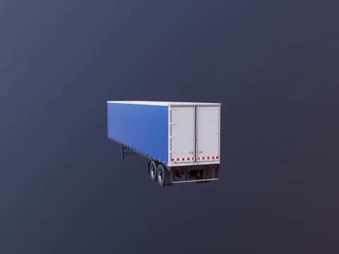 US Curtain Trailer 3D Model