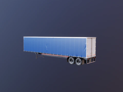 US Curtain Trailer 3D Model