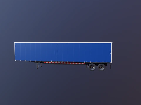 US Curtain Trailer 3D Model