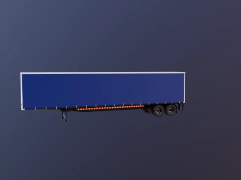 US Curtain Trailer 3D Model