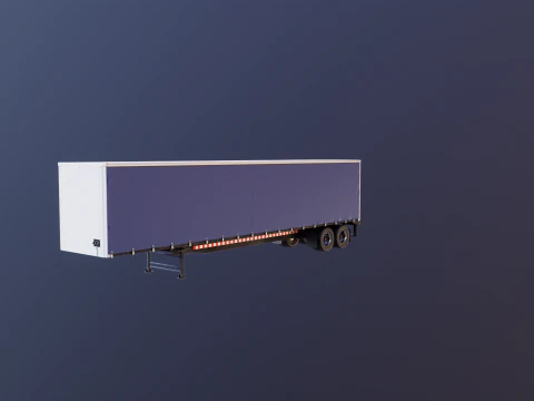 US Curtain Trailer 3D Model