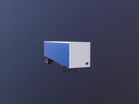 US Curtain Trailer 3D Model