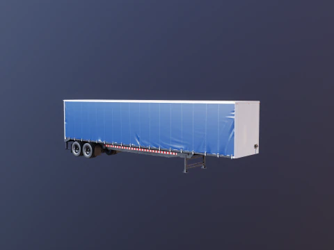 US Curtain Trailer 3D Model