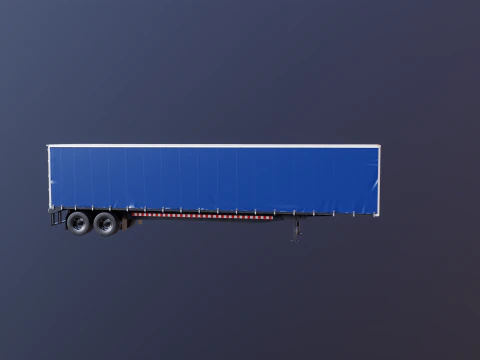 US Curtain Trailer 3D Model