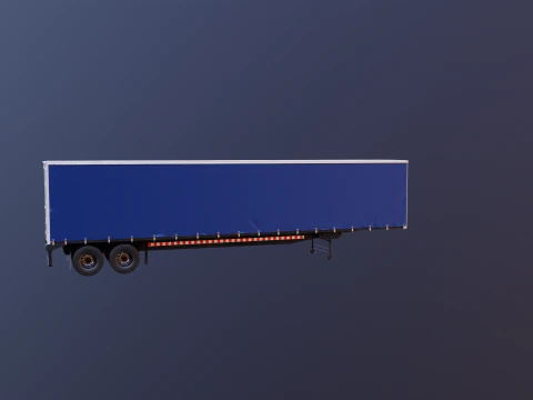 US Curtain Trailer 3D Model