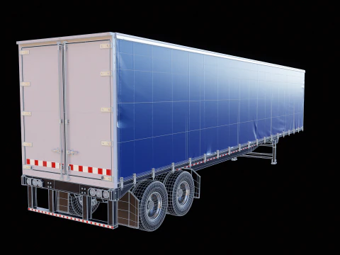 US Curtain Trailer 3D Model