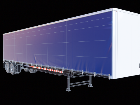 Tr&aacute;iler de cortina de EE. UU. Modelo 3D
