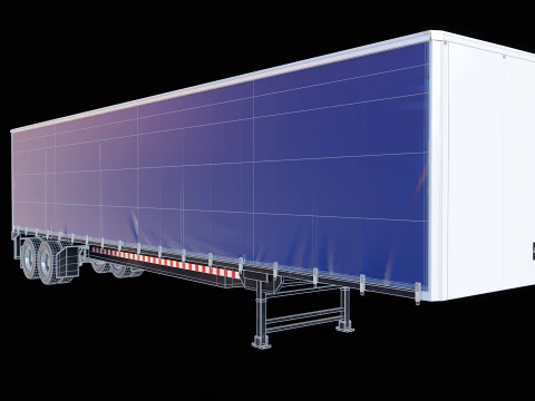 US Curtain Trailer 3D Model