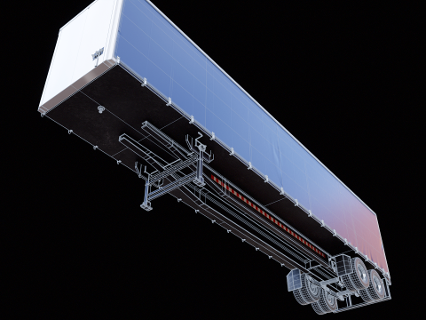 Tr&aacute;iler de cortina de EE. UU. Modelo 3D