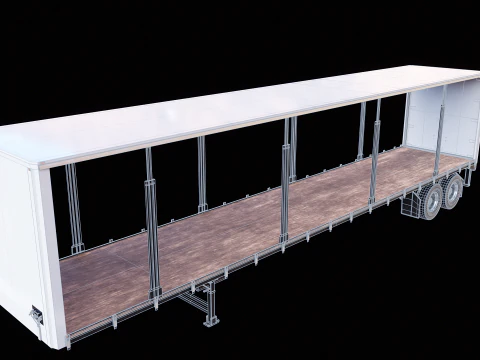 US Curtain Trailer 3D Model