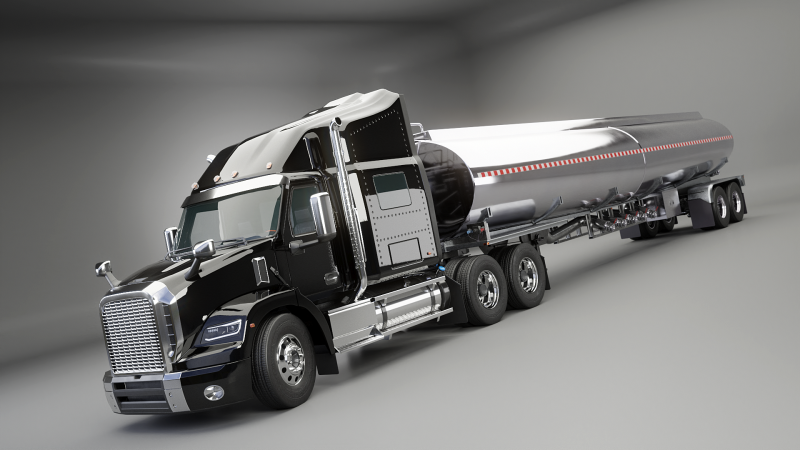 Semi-camion generico con cuccetta e rimorchio cisterna Modello 3D .c4d .max .obj .3ds .fbx .stl .blend