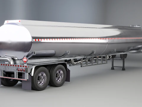 Generic Semi Truck Sleeper with Tanker Trailer 3D Model