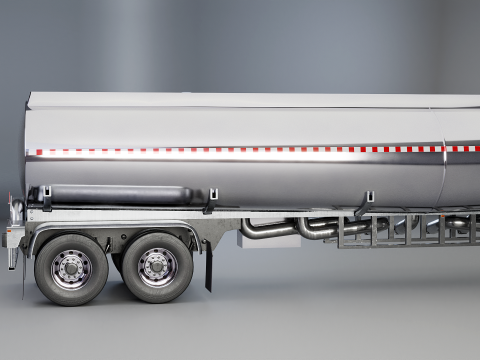 Semi-camion generico con cuccetta e rimorchio cisterna Modello 3D