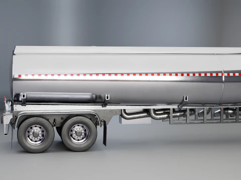 Generic Semi Truck Sleeper with Tanker Trailer 3D Model