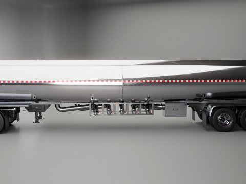 Semi-camion generico con cuccetta e rimorchio cisterna Modello 3D