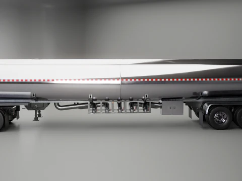 Generic Semi Truck Sleeper with Tanker Trailer 3D Model