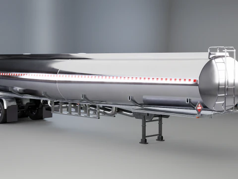 Generic Semi Truck Sleeper with Tanker Trailer 3D Model