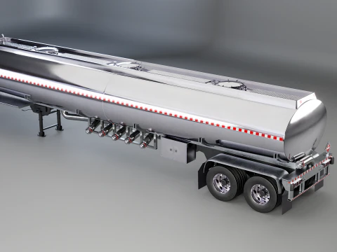 Generic Semi Truck Sleeper with Tanker Trailer 3D Model