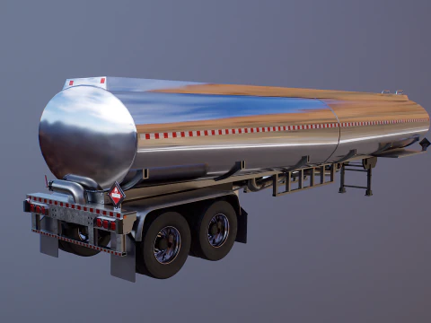 Generic Semi Truck Sleeper with Tanker Trailer 3D Model