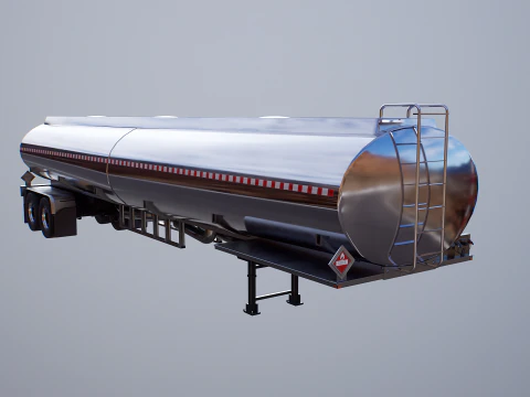 Generic Semi Truck Sleeper with Tanker Trailer 3D Model