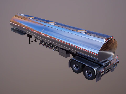 Generic Semi Truck Sleeper with Tanker Trailer 3D Model