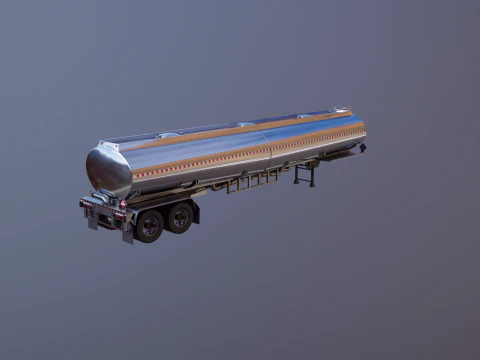 Generic Semi Truck Sleeper with Tanker Trailer 3D Model