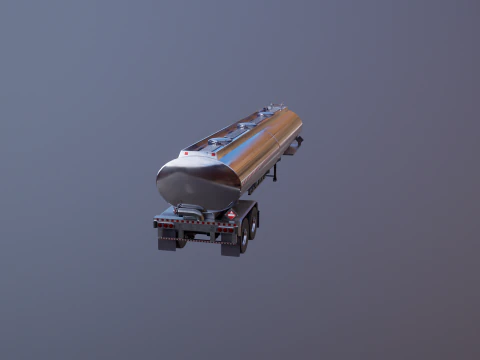 Generic Semi Truck Sleeper with Tanker Trailer 3D Model